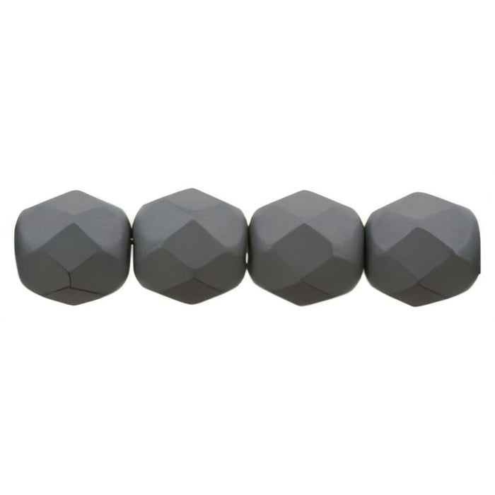 Czech Firepolish 6mm Saturated Gray (25pcs)