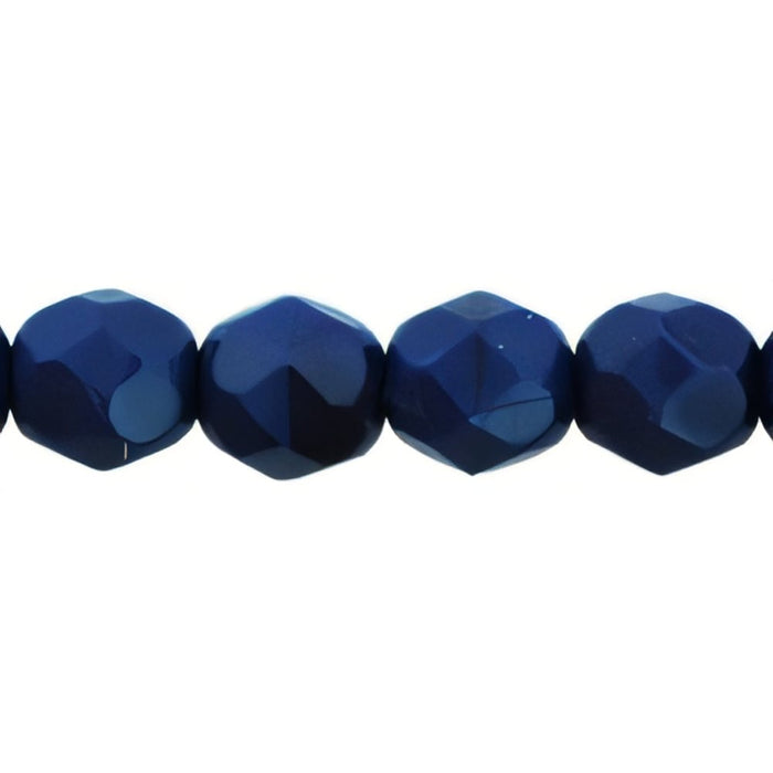 Czech Firepolish 6mm Opaque Navy Blue (25pcs)
