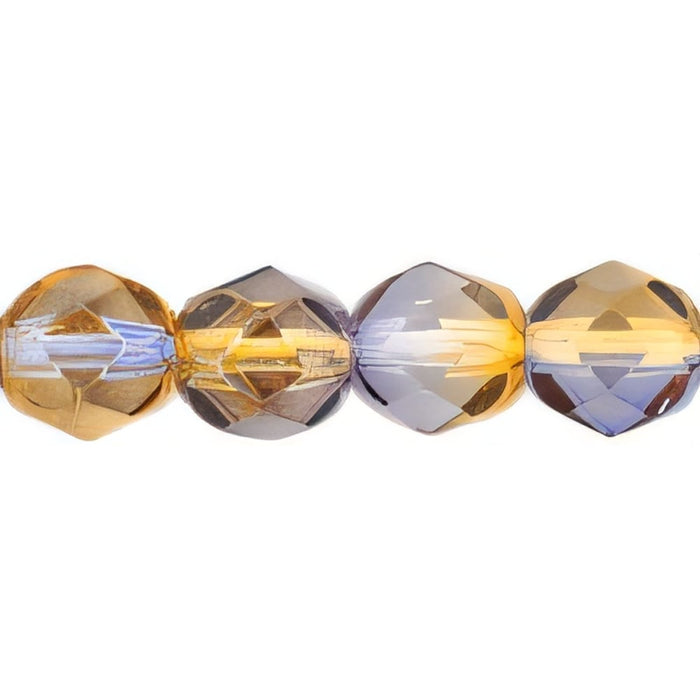 Czech Firepolish 6mm Dual Coated - Cantaloupe/Grape (25pcs)