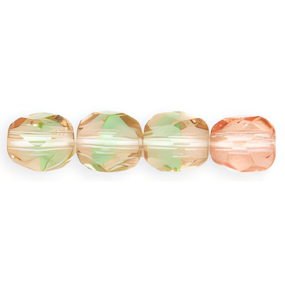 Czech Firepolish 6mm Green/Pink (25pcs)