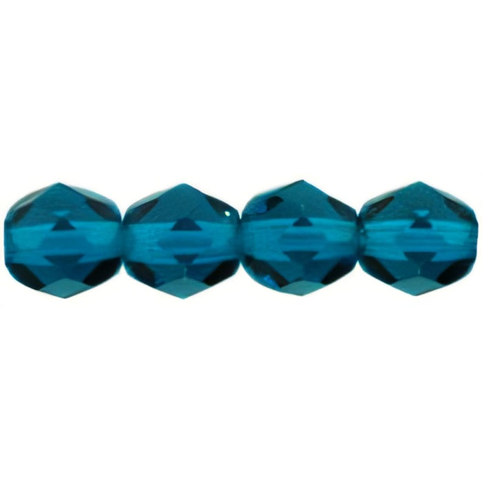 Czech Fire-Polish 6mm Teal (25pcs)
