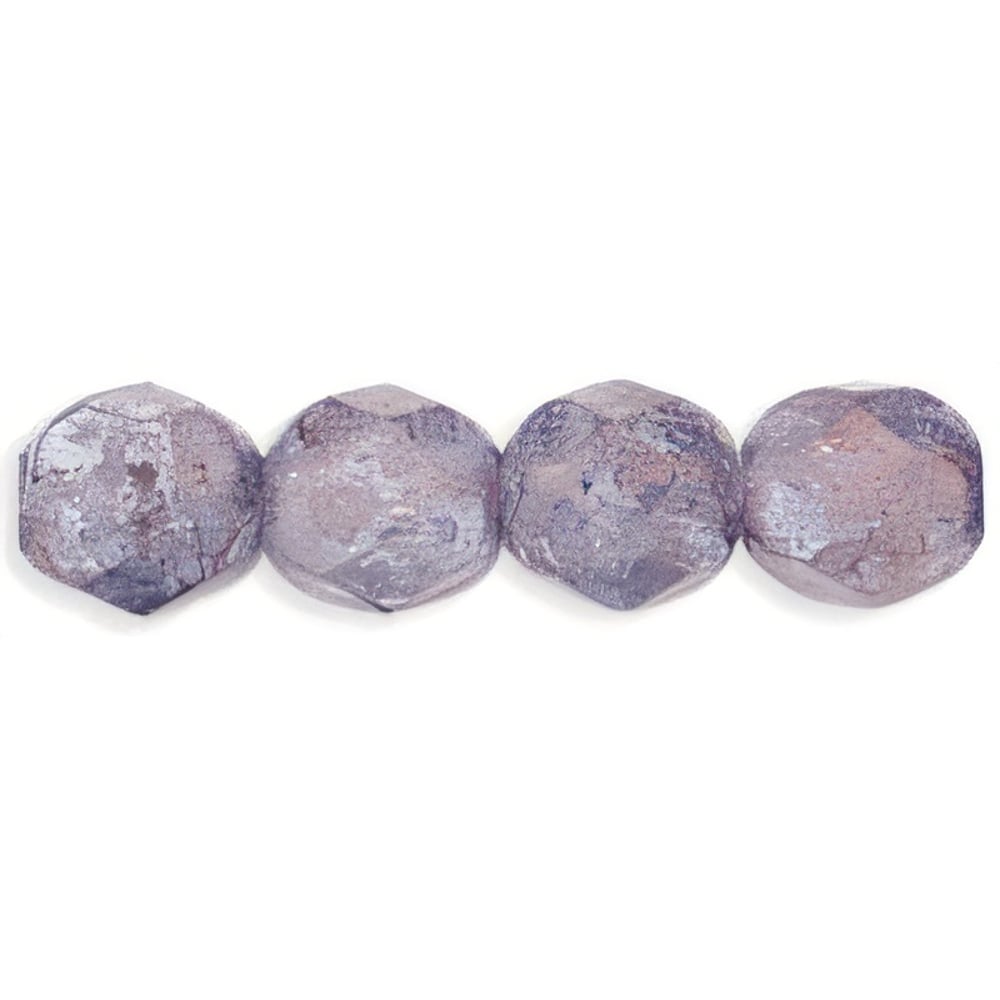 Czech Firepolish 6mm Luster - Stone Amethyst (25pcs)