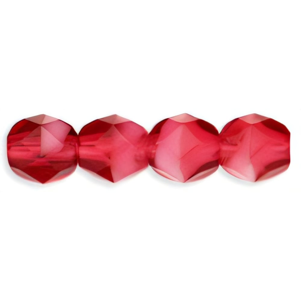 Czech Fire-Polish 6mm Pearl/Fuchsia (25pcs)