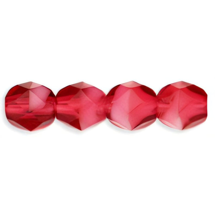 Czech Fire-Polish 6mm Pearl/Fuchsia (25pcs)
