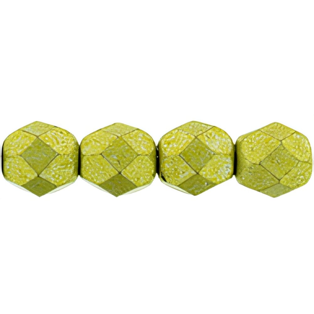 Czech Firepolish 6mm ColorTrends: Saturated Metallic Primrose Yellow (25pcs)