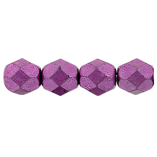 Czech Firepolish 6mm ColorTrends: Saturated Metallic Pink Yarrow (25pcs)