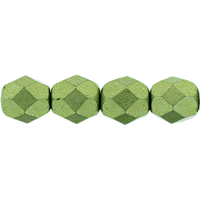 Czech Firepolish 6mm ColorTrends: Saturated Metallic Greenery (25pcs)