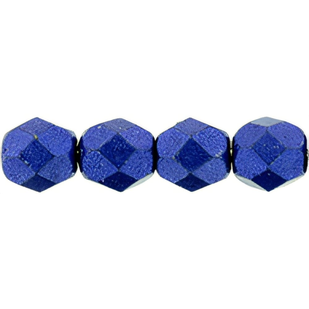 Czech Firepolish 6mm ColorTrends: Saturated Metallic Lapis Blue (25pcs)