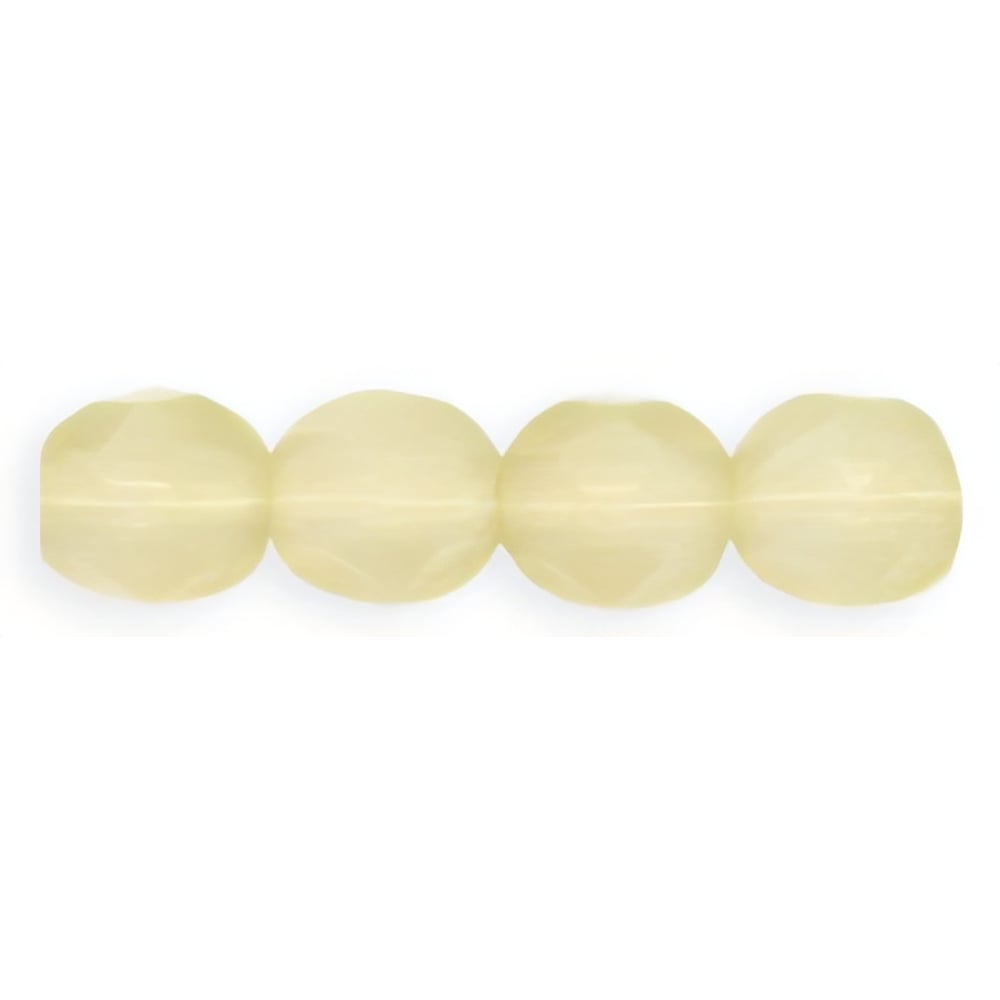 Czech Firepolish 6mm Milky Jonquil (25pcs)