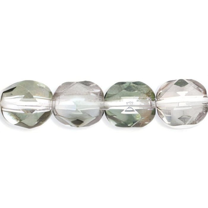 Czech Firepolish 6mm Luster - Green/Crystal (25pcs)