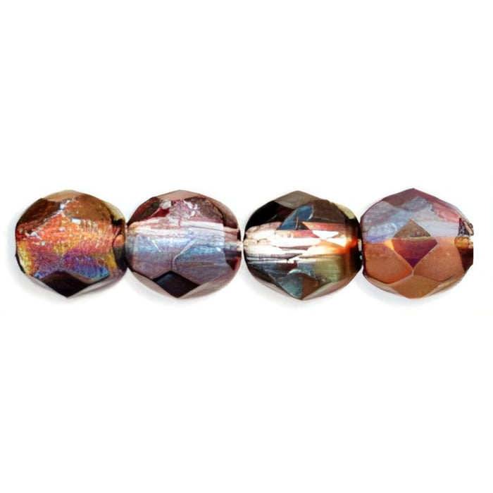 Czech Firepolish 6mm Luster - Amethyst/Blue/Crystal (25pcs)