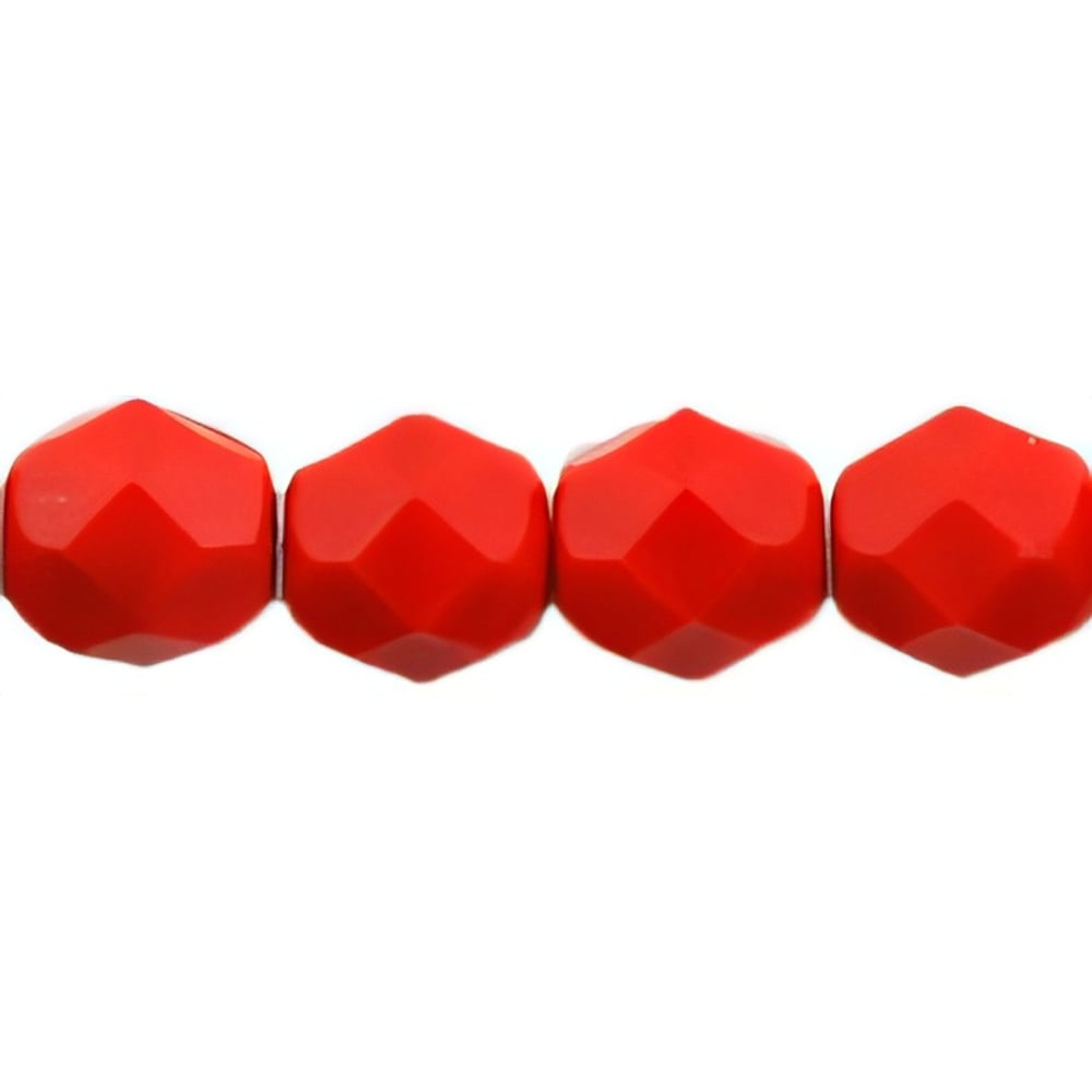 Czech Fire-Polish 6mm Opaque Red (25pcs)