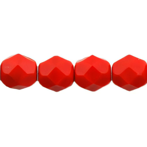 Czech Fire-Polish 6mm Opaque Red (25pcs)
