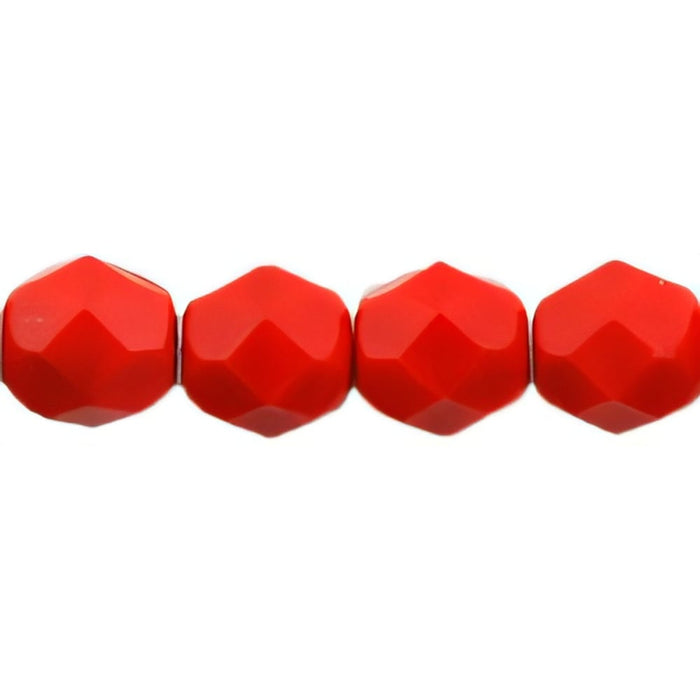 Czech Fire-Polish 6mm Opaque Red (25pcs)