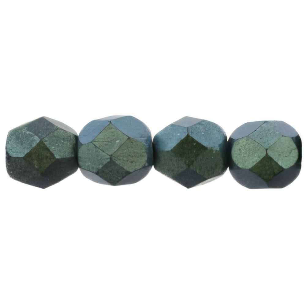 Czech Firepolish 6mm Polychrome - Aqua Teal (25pcs)