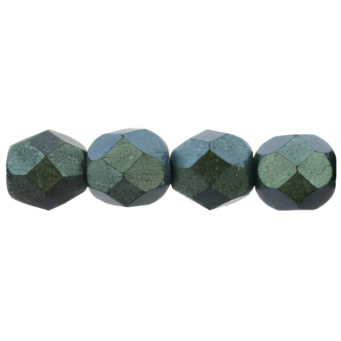 Czech Firepolish 6mm Polychrome - Aqua Teal (25pcs)