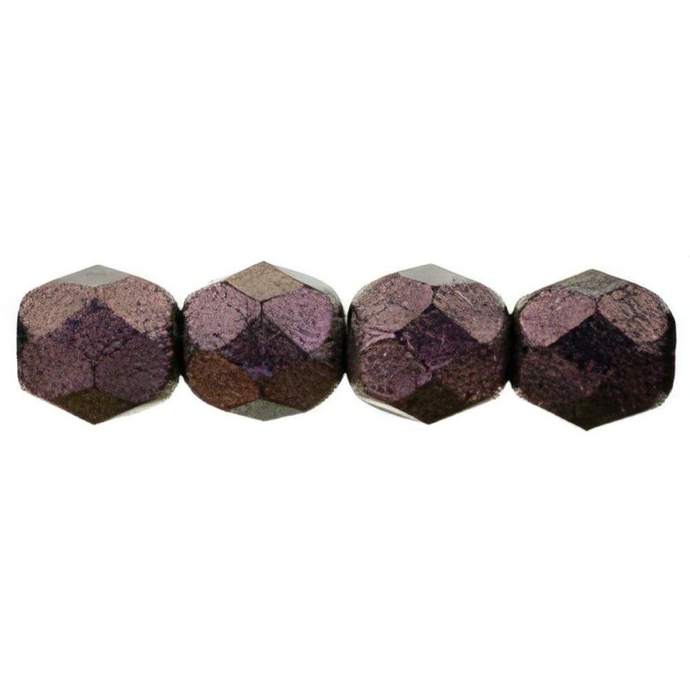 Czech Firepolish 6mm Polychrome - Pink Olive (25pcs)