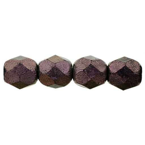 Czech Firepolish 6mm Polychrome - Pink Olive (25pcs)