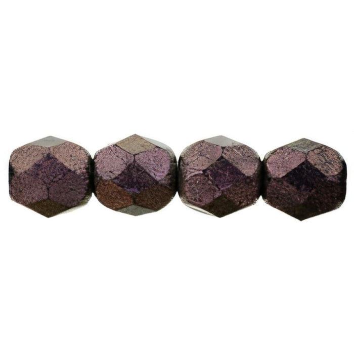 Czech Firepolish 6mm Polychrome - Pink Olive (25pcs)