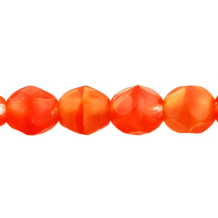 Czech Firepolish 6mm Hyacinth/Crystal Coral (25pcs)