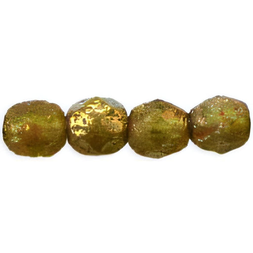 Czech Fire-Polish 6mm Olivine - Stone Copper Picasso (25pcs)