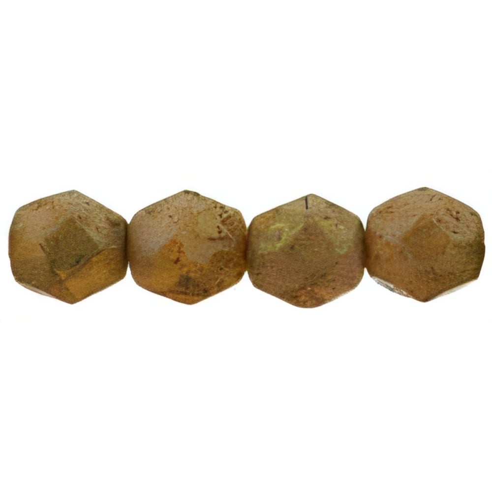 Czech Firepolish 6mm Milky Pink - Stone Copper Picasso (25pcs)