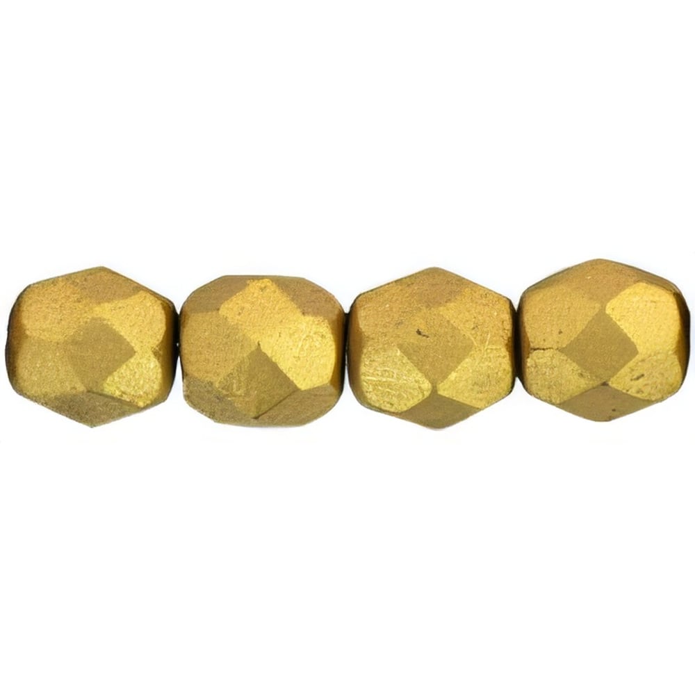 Czech Fire-Polish 6mm Matte - Metallic Aztec Gold (25pcs)