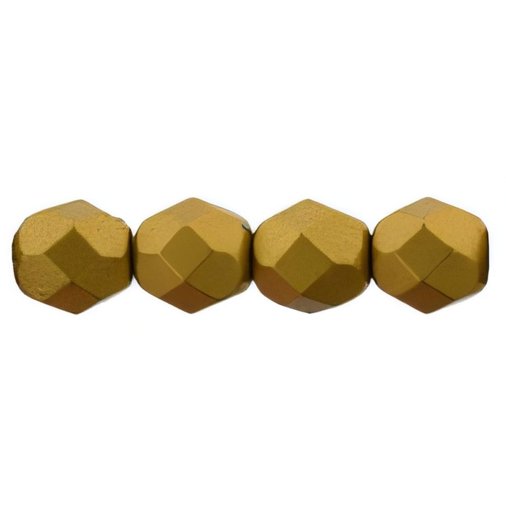 Czech Fire-Polish 6mm Matte - Metallic Antique Gold (25pcs)