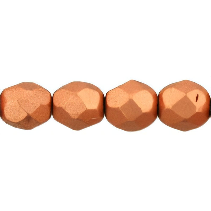 Czech Fire-Polish 6mm Matte - Metallic Copper (25pcs)
