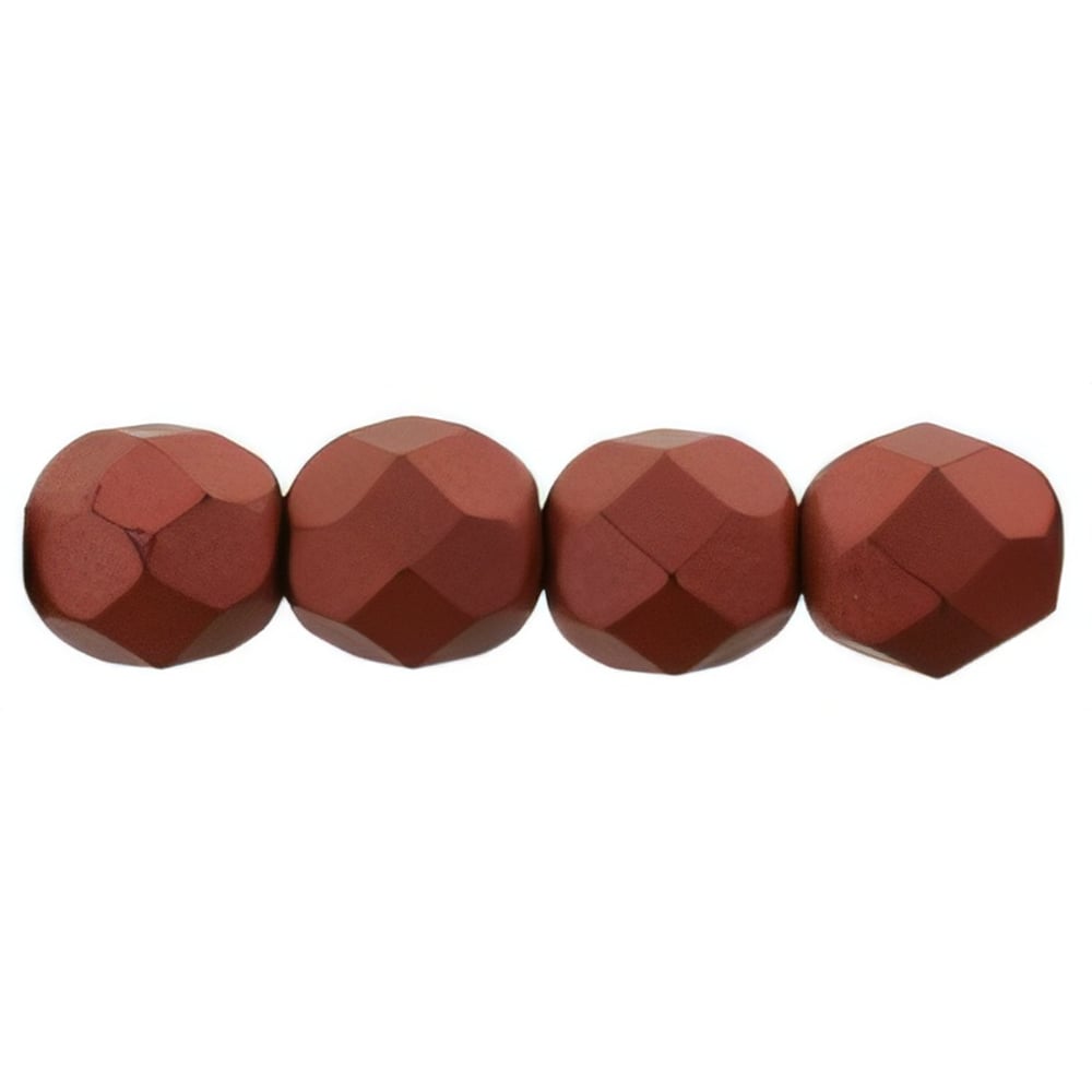 Czech Fire-Polish 6mm Matte - Metallic Lava (25pcs)