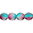 Czech Fire-Polish 6mm Dual Coated - Teal/Fuchsia (25pcs)