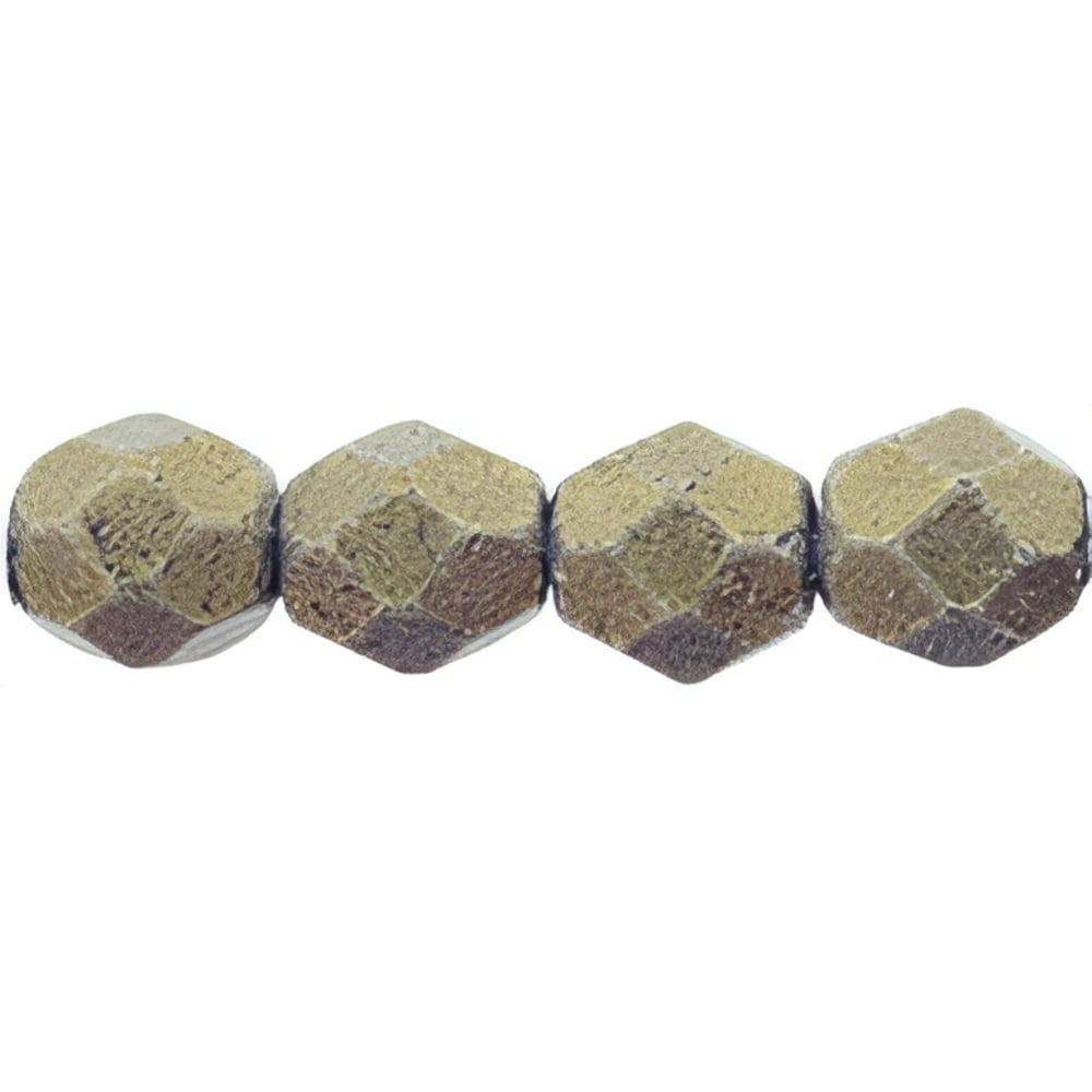 Czech Fire-Polish 6mm Sueded Gold Tanzanite (25pcs)