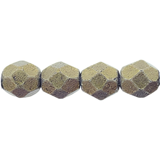 Czech Fire-Polish 6mm Sueded Gold Tanzanite (25pcs)