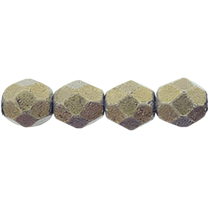 Czech Fire-Polish 6mm Sueded Gold Tanzanite (25pcs)