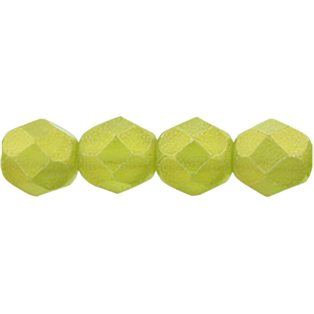 Czech Fire-Polish 6mm Sueded Gold Olivine (25pcs)