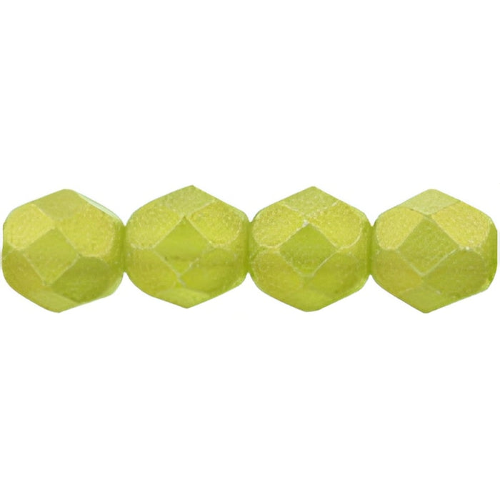 Czech Fire-Polish 6mm Sueded Gold Olivine (25pcs)