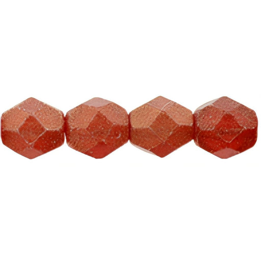 Czech Fire-Polish 6mm Sueded Gold Ruby (25pcs)