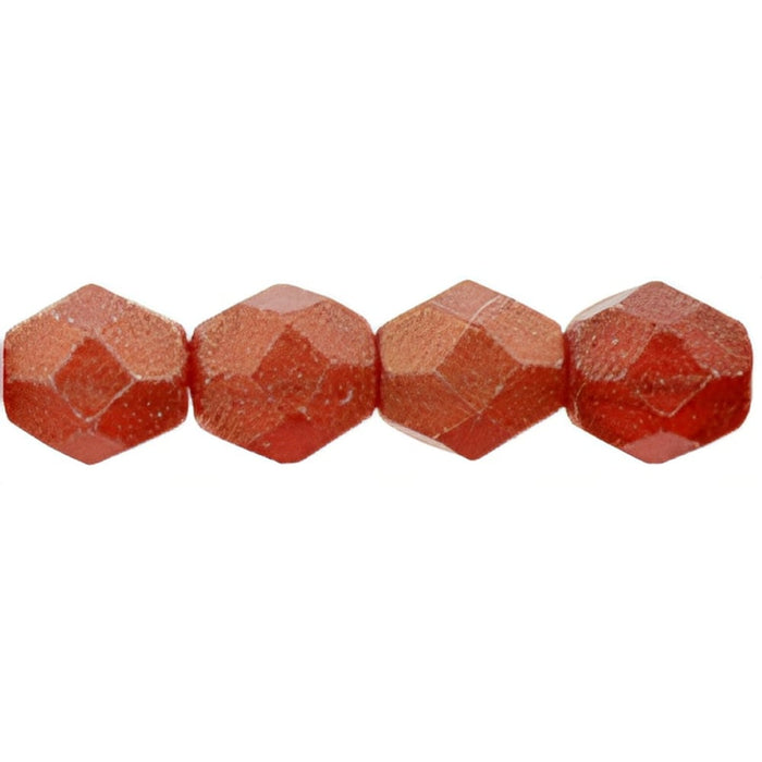 Czech Fire-Polish 6mm Sueded Gold Ruby (25pcs)