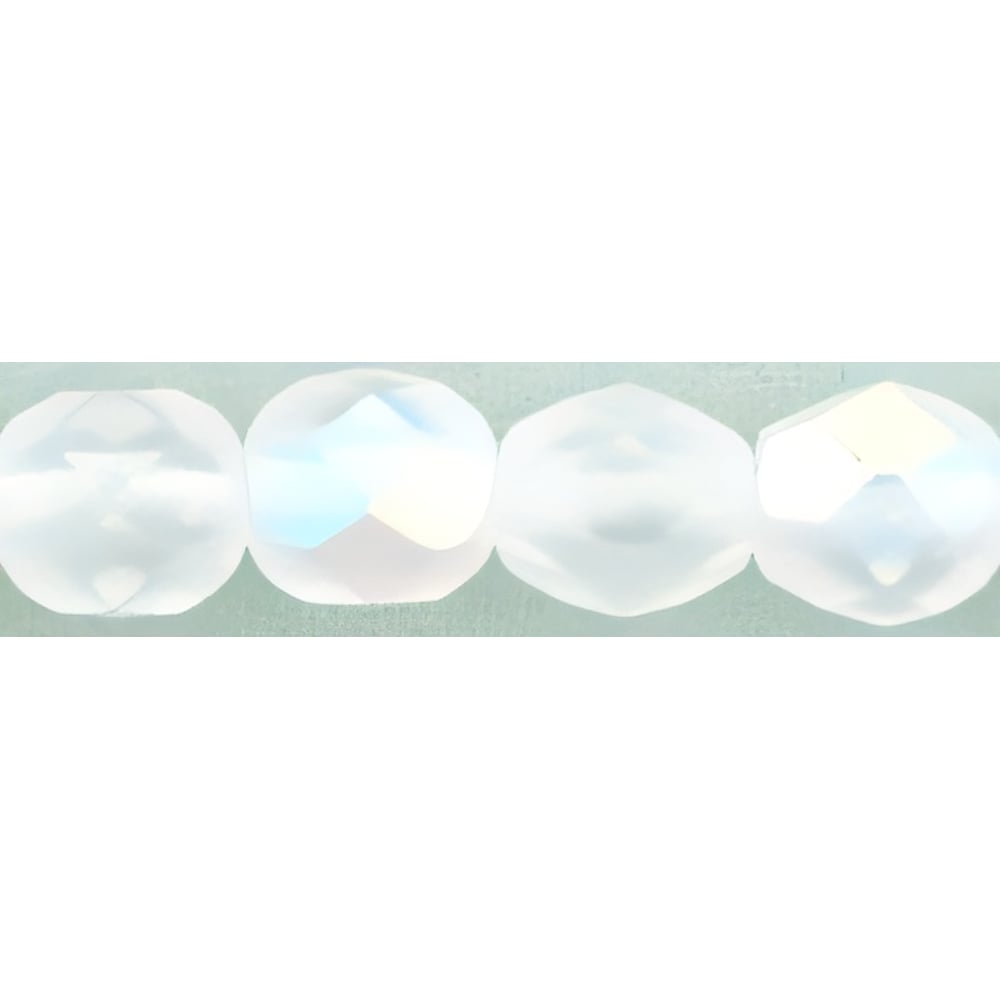 Czech Fire-Polish 6mm Matte - Crystal AB