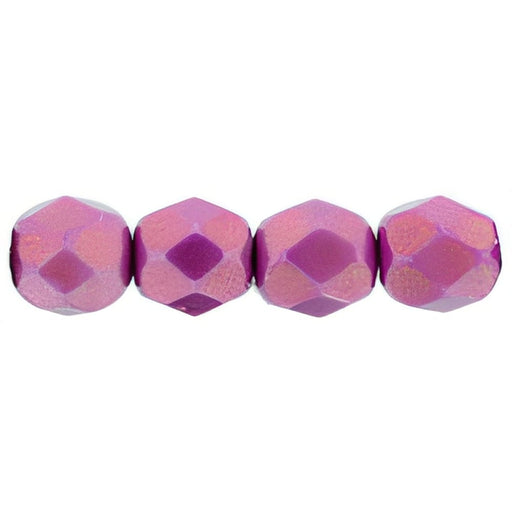 Czech Firepolish 6mm Halo Ethereal - Madder Rose (25pcs)