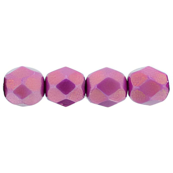 Czech Firepolish 6mm Halo Ethereal - Madder Rose (25pcs)