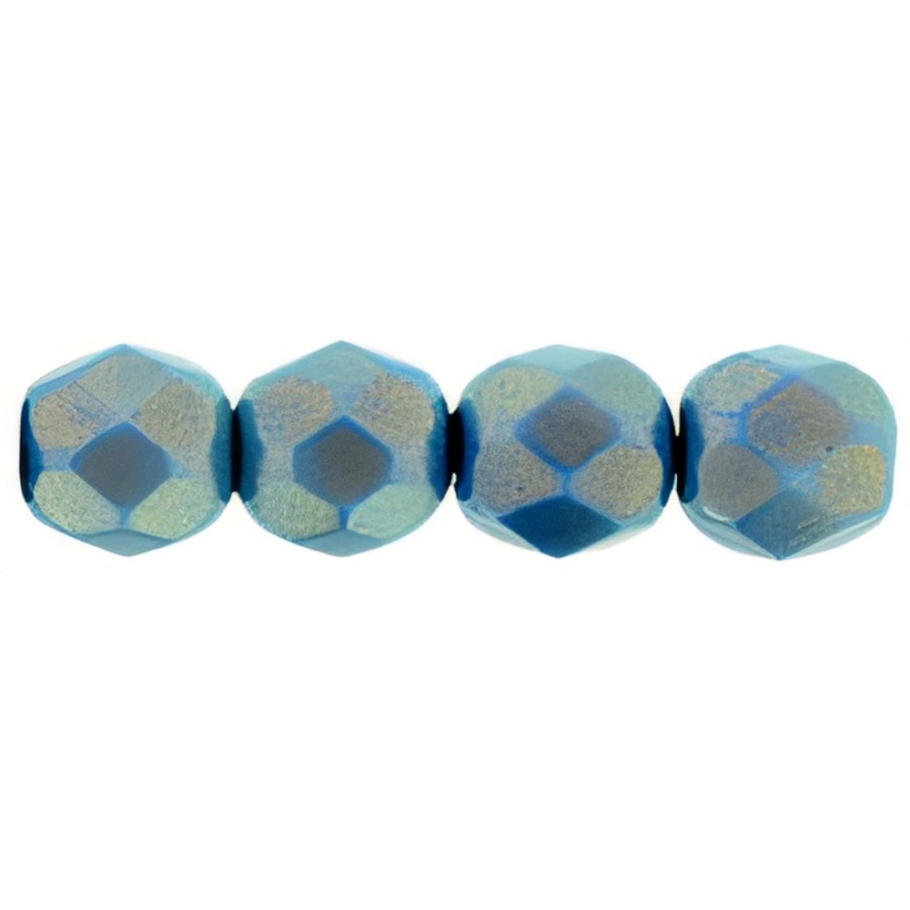 Czech Firepolish 6mm Halo Ethereal - Azurite (25pcs)