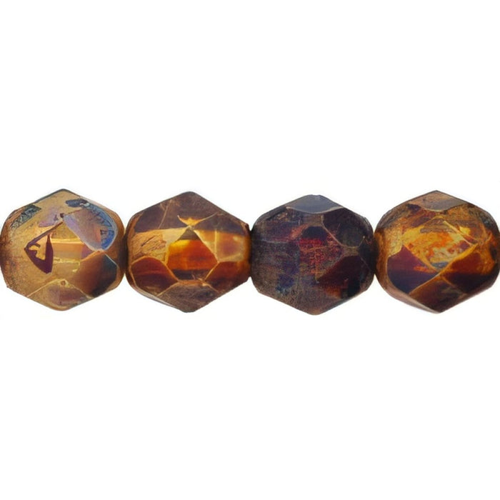 Czech Fire-Polish 6mm Matte - Crystal - Picasso (25pcs)
