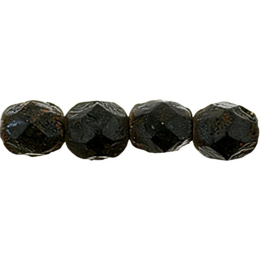 Czech Fire-Polish 6mm Jet - Stone Picasso (25pcs)