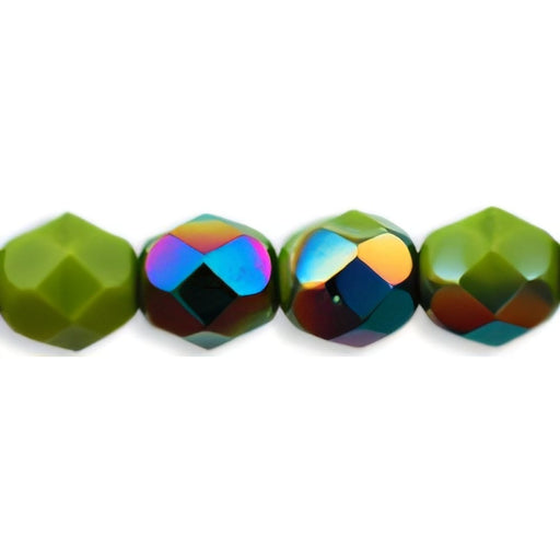Czech Firepolish 6mm Opaque Olive - Vitral (25pcs)