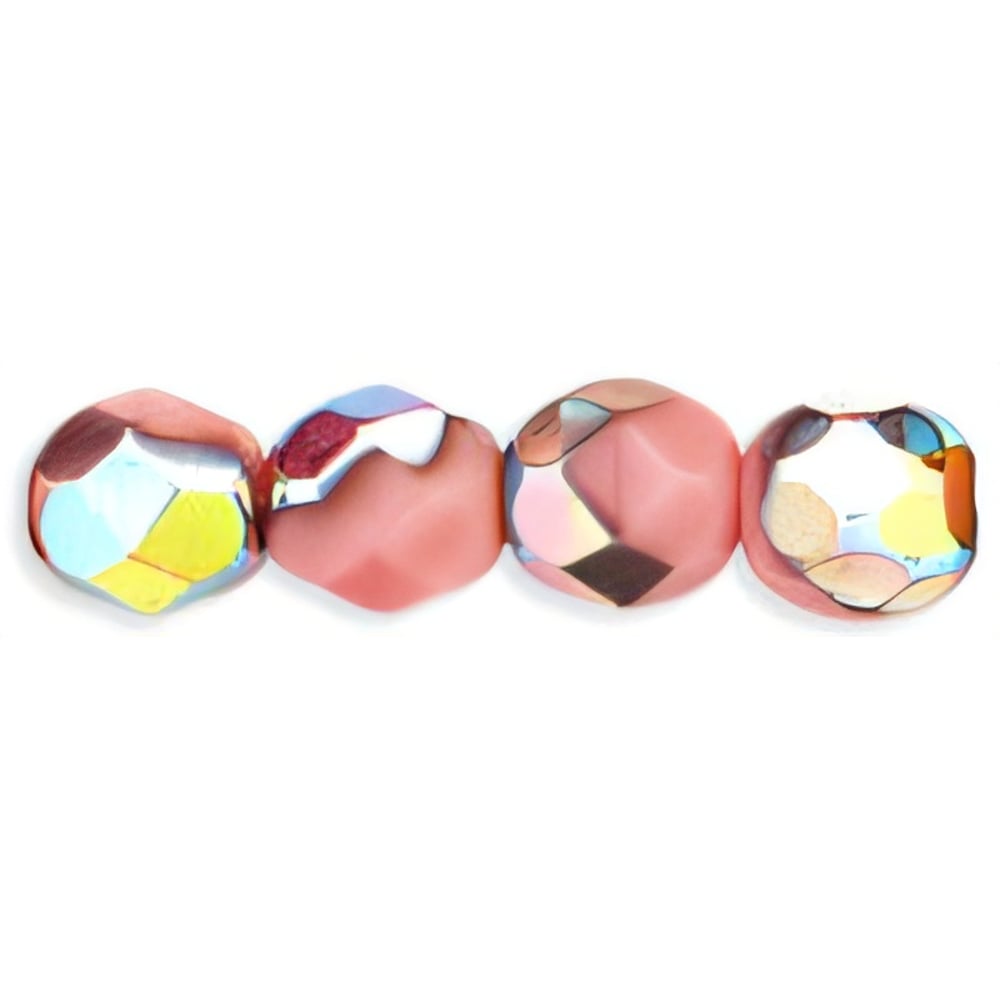Czech Fire-Polish 6mm Opaque Pink - Vitral (25pcs)