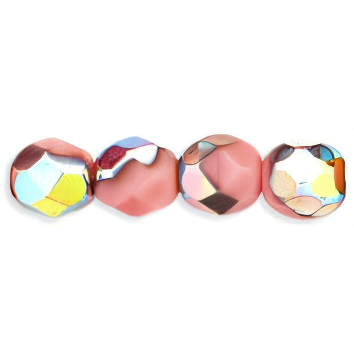 Czech Fire-Polish 6mm Opaque Pink - Vitral (25pcs)