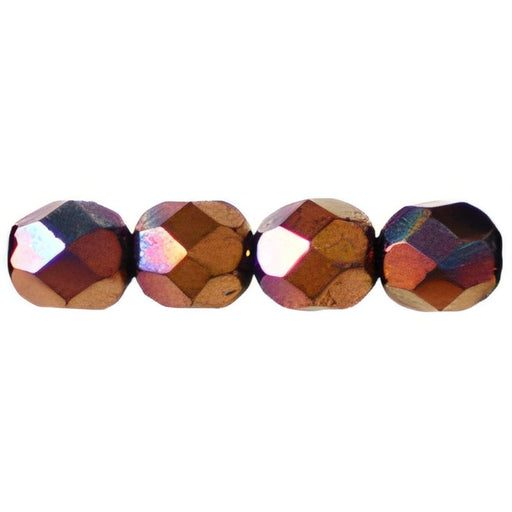 Czech Firepolish 6mm Jet - Bronze Vega (25pcs)