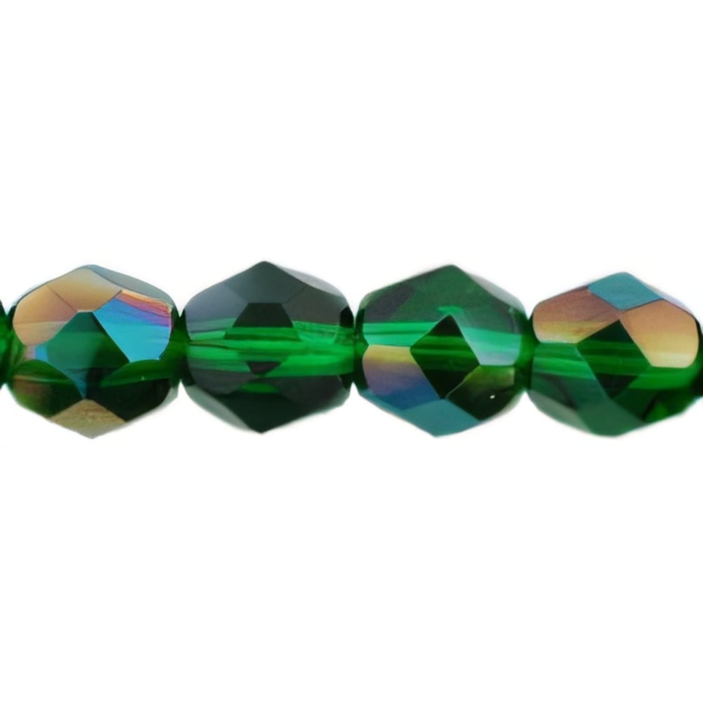 Czech Fire-Polish 6mm Emerald - Celsian (25pcs)