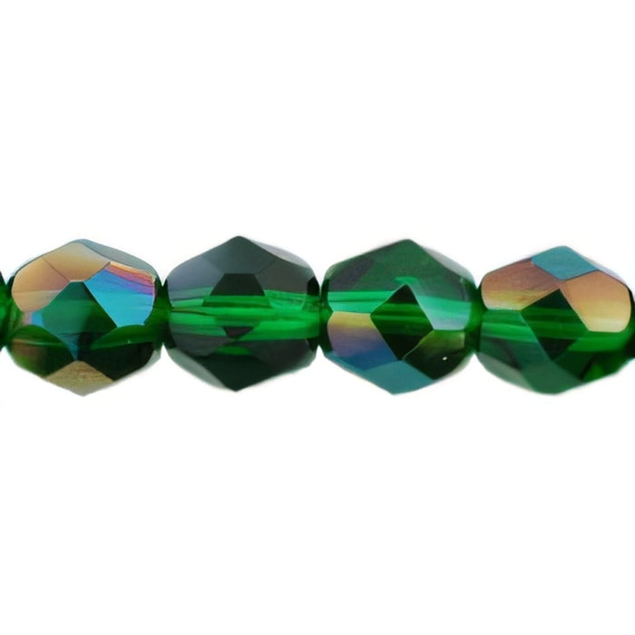 Czech Fire-Polish 6mm Emerald - Celsian (25pcs)